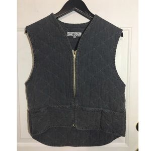 Utility diamond quilted canvas vest.